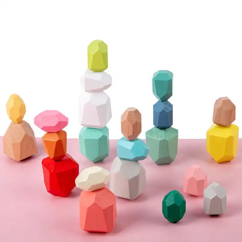 Wooden Stacked Balance Stones - CutePopToy